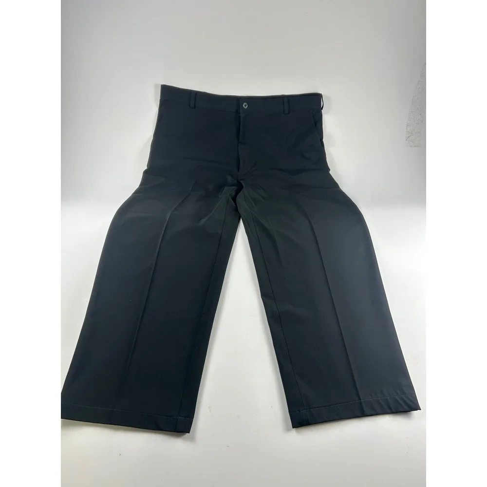 Nike Mens 38x30 Golf Dri-FIT Flat Front Pants Black Performance Trousers
